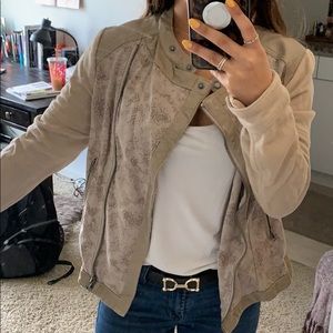 Free people floral Moto style jacket